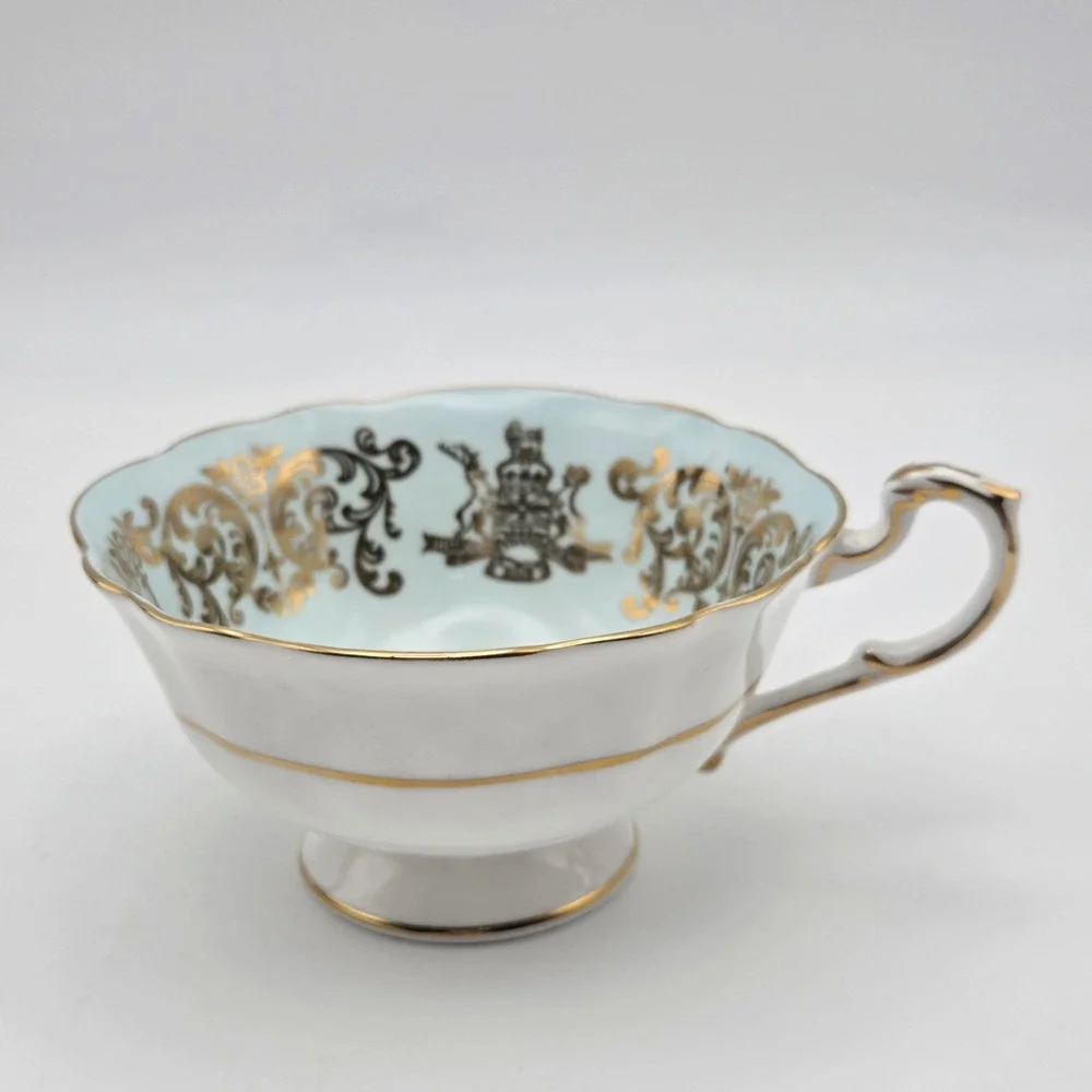 Paragon Pale Blue & Gold Gilt Dogwood 1958 Commemorative Teacup & Saucer